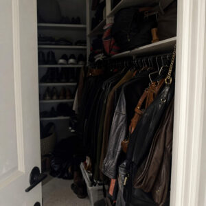 Leather goods stored in a humid Houston closet with poor
ventilation
