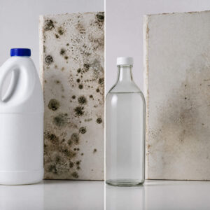 Bleach and vinegar compared as mold killers on porous drywall
