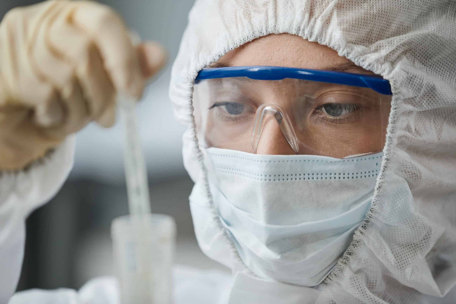Scientist inspecting mold samples from a Houston home