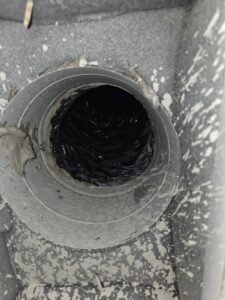 Moisture reading taken near an air handler in Spring