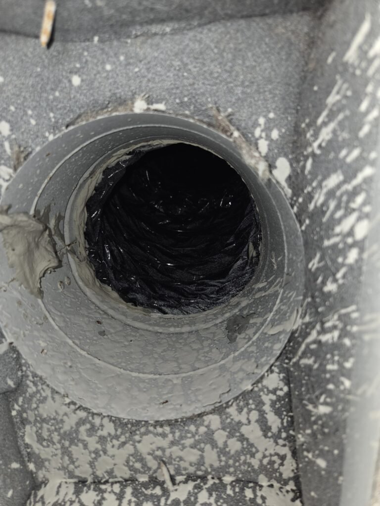 Moisture reading taken near an air handler in Spring